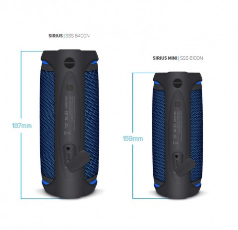 Głośnik Bluetooth SSS 6400 Sirius 30W, TWS, NFC, IPX6 Niebieski Głośnik Bluetooth SSS 6400 Sirius 30W, TWS, NFC, IPX6 Niebieski