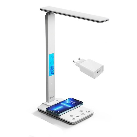 Lampka biurkowa z ładowarką indukcyjną i wyświetlaczem LED MT222 Lampka biurkowa z ładowarką indukcyjną i wyświetlaczem LED MT222