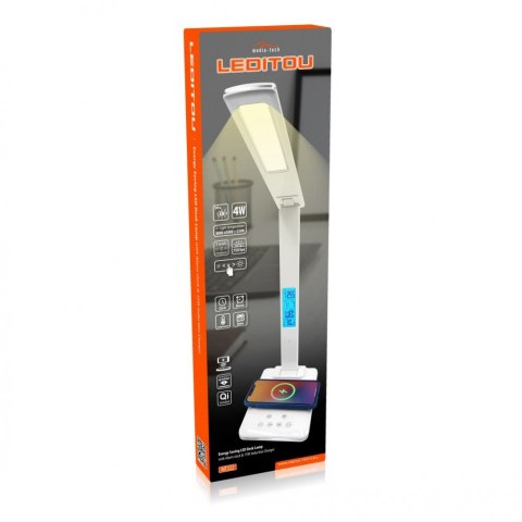 Lampka biurkowa z ładowarką indukcyjną i wyświetlaczem LED MT222 Lampka biurkowa z ładowarką indukcyjną i wyświetlaczem LED MT222