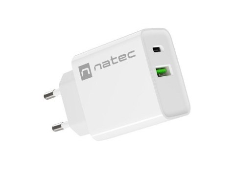 Ładowarka sieciowa Ribera 1x USB-A + 1x USB-C 20W Biała Ładowarka sieciowa Ribera 1x USB-A + 1x USB-C 20W Biała