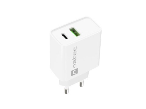 Ładowarka sieciowa Ribera 1x USB-A + 1x USB-C 20W Biała Ładowarka sieciowa Ribera 1x USB-A + 1x USB-C 20W Biała