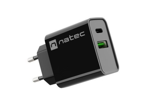 Ładowarka sieciowa Ribera 1x USB-A + 1x USB-C 20W Czarna Ładowarka sieciowa Ribera 1x USB-A + 1x USB-C 20W Czarna