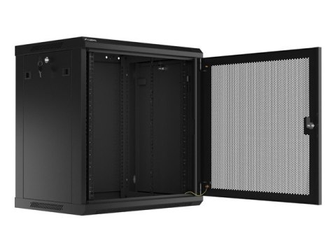 Szafa wisząca 19 cali 12U 600x450 drzwi perforowane (flat pack) czarna Szafa wisząca 19 cali 12U 600x450 drzwi perforowane (flat pack) czarna