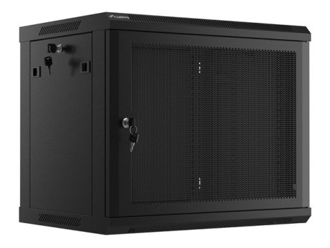 Szafa wisząca 19 cali 9U 600x450 drzwi perforowane (flat pack) czarna Szafa wisząca 19 cali 9U 600x450 drzwi perforowane (flat pack) czarna