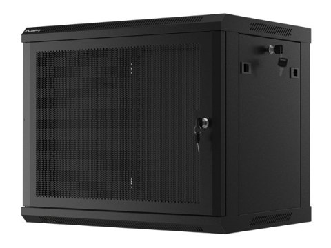 Szafa wisząca 19 cali 9U 600x450 drzwi perforowane (flat pack) czarna Szafa wisząca 19 cali 9U 600x450 drzwi perforowane (flat pack) czarna
