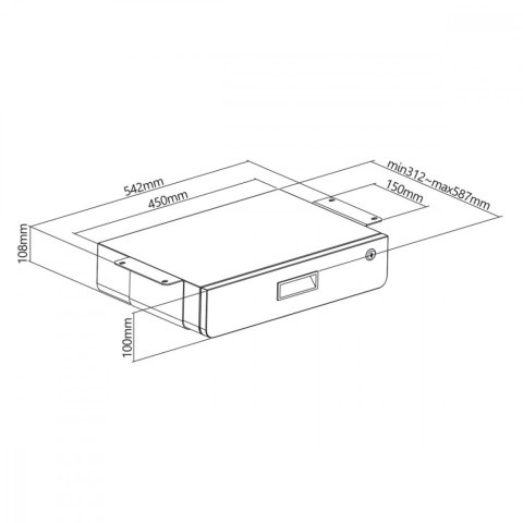 Szuflada podbiurkowa organizer 5kg max MC-461 Szuflada podbiurkowa organizer 5kg max MC-461