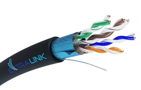 Kabel sieciowy CAT5E FTP(F/UTP) V2 zewnętrzny 100m skrętka Kabel sieciowy CAT5E FTP(F/UTP) V2 zewnętrzny 100m skrętka