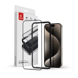 Szkło hartowane Anti-Bacterial 3D Armour Glass 9H na cały ekran iPhone iPhone 15 Pro Max z ramką instalacyjną