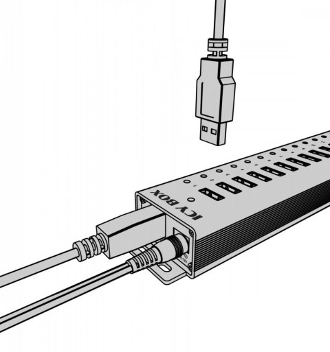 Hub IB-HUB1717 16+1 port USB HUB, 16x USB + 1x USB do ładowania, USB 3.2 Gen 1, 96 Watt zasilacz Hub IB-HUB1717 16+1 port USB HUB, 16x USB + 1x USB do ładowania, USB 3.2 Gen 1, 96 Watt zasilacz