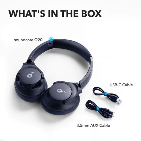 Słuchawki nauszne Soundcore Q20i niebieskie Słuchawki nauszne Soundcore Q20i niebieskie