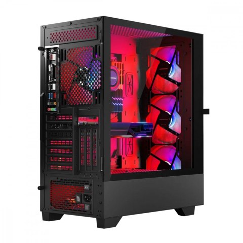 Obudowa komputerowa Siroco ARGB Flow Midi USB 3.0x2+Type-C Czarna Obudowa komputerowa Siroco ARGB Flow Midi USB 3.0x2+Type-C Czarna