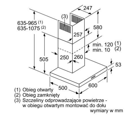 Okap kominowy DWB66BC60 czarny Okap kominowy DWB66BC60 czarny