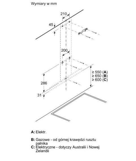 Okap kominowy DWB66BC60 czarny Okap kominowy DWB66BC60 czarny