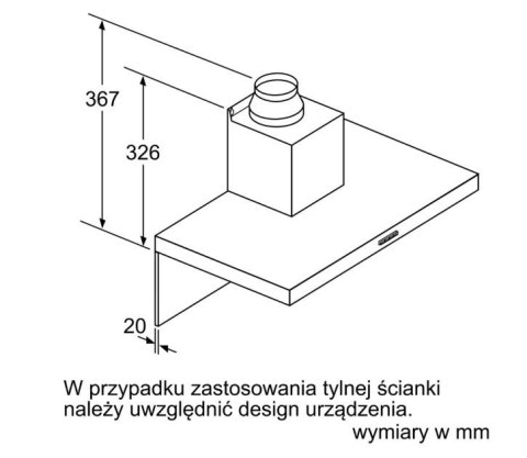 Okap kominowy DWB66BC60 czarny Okap kominowy DWB66BC60 czarny