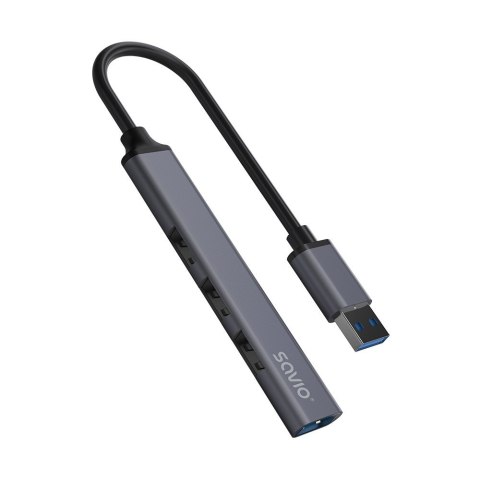 Hub 4 porty USB-A - 3 x USB-A 2.0, 1 x USB-A 3.0, 5 Gbps, Aluminium, AK-70 Hub 4 porty USB-A - 3 x USB-A 2.0, 1 x USB-A 3.0, 5 Gbps, Aluminium, AK-70