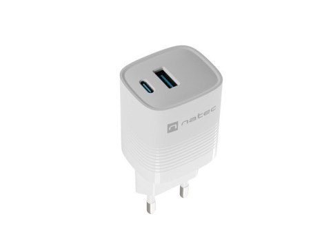 Ładowarka sieciowa Ribera GAN 1X USB-A + 1X USB-C 30W Biała Ładowarka sieciowa Ribera GAN 1X USB-A + 1X USB-C 30W Biała