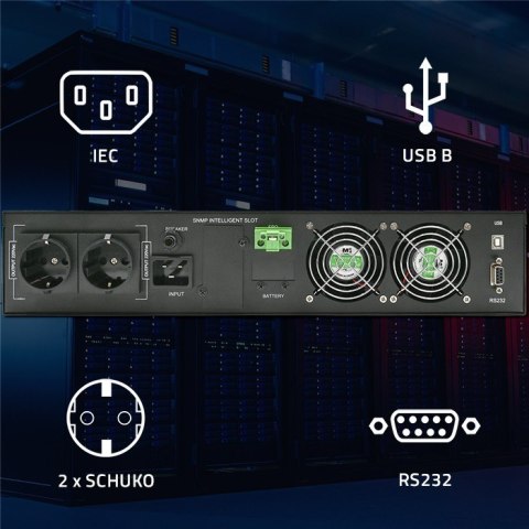 Zasilacz awaryjny UPS do RACK | 3kVA | 3000W | Power Factor 1.0 |LCD | On-line Zasilacz awaryjny UPS do RACK | 3kVA | 3000W | Power Factor 1.0 |LCD | On-line