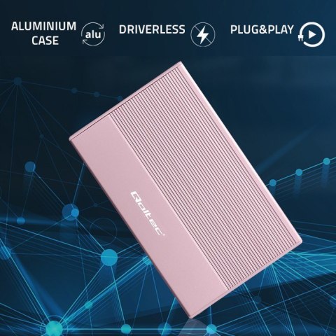 Obudowa | Kieszeń na dysk SSD HDD 2.5 cala | SATA | USB 3.0 | Super speed 5Gb/s | 2TB | Różowy Obudowa | Kieszeń na dysk SSD HDD 2.5 cala | SATA | USB 3.0 | Super speed 5Gb/s | 2TB | Różowy