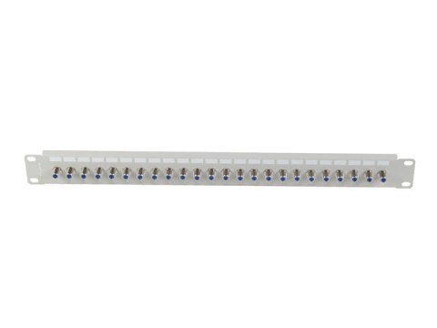 Patch panel 24 porty 19 cali gniazdo Typ F beczka szary Patch panel 24 porty 19 cali gniazdo Typ F beczka szary