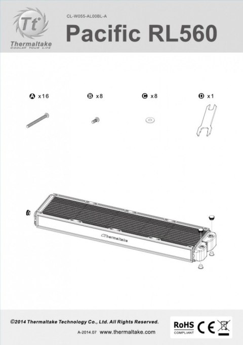 Chłodzenie wodne - Pacific RL560 radiator (560mm, 5x G 1/4", miedź) - Czarne Chłodzenie wodne - Pacific RL560 radiator (560mm, 5x G 1/4", miedź) - Czarne