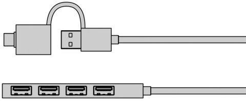 Hub IB-HUB1424-C3 4-Port USB Typ-A, złącze Typ-C/A Hub IB-HUB1424-C3 4-Port USB Typ-A, złącze Typ-C/A
