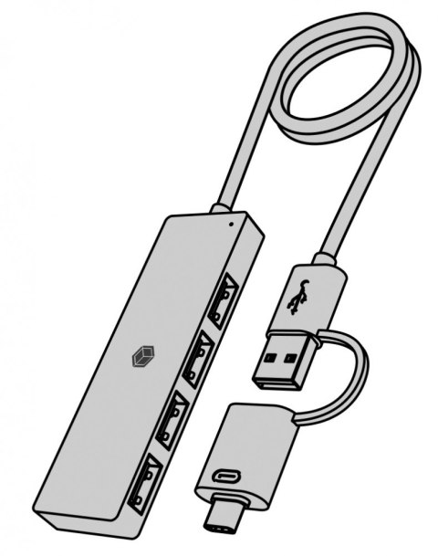 Hub IB-HUB1424-C3 4-Port USB Typ-A, złącze Typ-C/A Hub IB-HUB1424-C3 4-Port USB Typ-A, złącze Typ-C/A