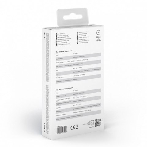 Ładowarka sieciowa 20W LA-09 USB-C QC, PD 3.0 Ładowarka sieciowa 20W LA-09 USB-C QC, PD 3.0