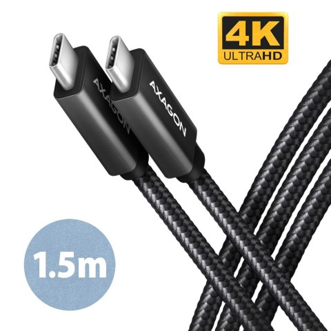 BUCM32-CM15AB Kabel USB-C - USB-C 3.2 Gen 2, 1.5m, PD 100W, 5A, 4K HD, ALU, oplot, czarny BUCM32-CM15AB Kabel USB-C - USB-C 3.2 Gen 2, 1.5m, PD 100W, 5A, 4K HD, ALU, oplot, czarny