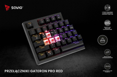 Klawiatura mechaniczna bezprzewodowa PHENIX Gateron Red Pro, ABS Klawiatura mechaniczna bezprzewodowa PHENIX Gateron Red Pro, ABS