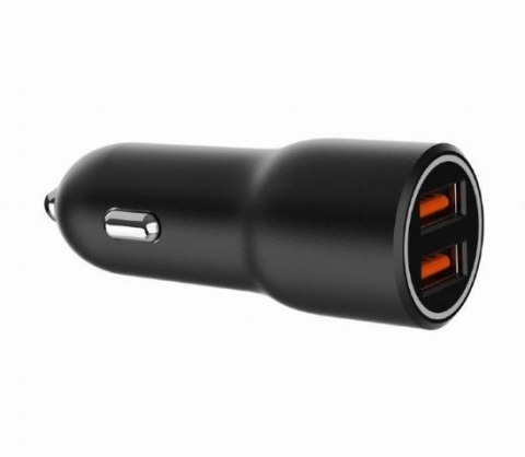 Ładowarka samochodowa 2xUSB-A QC3.0 36W czarna Ładowarka samochodowa 2xUSB-A QC3.0 36W czarna