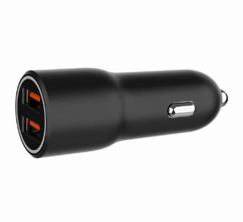 Ładowarka samochodowa 2xUSB-A QC3.0 36W czarna Ładowarka samochodowa 2xUSB-A QC3.0 36W czarna