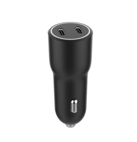 Ładowarka samochodowa 2xUSB-C PD 40W czarna Ładowarka samochodowa 2xUSB-C PD 40W czarna