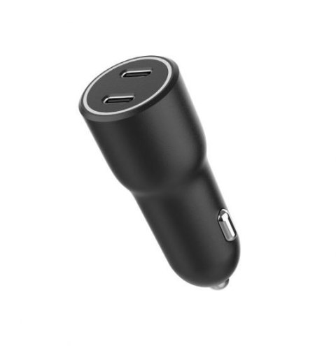 Ładowarka samochodowa 2xUSB-C PD 40W czarna Ładowarka samochodowa 2xUSB-C PD 40W czarna