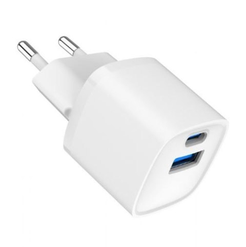 Mini-ładowarka USB-A USB-C 20W PD QC3.0 biała Mini-ładowarka USB-A USB-C 20W PD QC3.0 biała