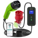Mobilna ładowarka do samochodu elektrycznego EV z regulacją 2w1 Typ2 | 7kW | 230V | CEE 3 PIN | WiFi | LCD | Przenosna | Wallbo