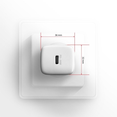 ACU-PD30W Ładowarka sieciowa PD 30W, 1x port USB-C, PD3.0/QC3.0/AFC/FCP/Apple Biała ACU-PD30W Ładowarka sieciowa PD 30W, 1x port USB-C, PD3.0/QC3.0/AFC/FCP/Apple Biała