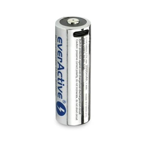 Akumulator 18500 3,7V Li-ion 2100 mAh USB-C Akumulator 18500 3,7V Li-ion 2100 mAh USB-C