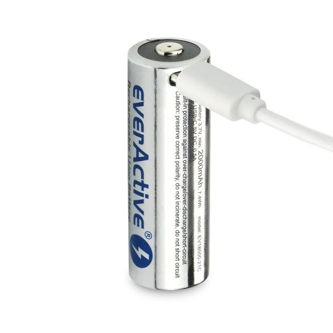 Akumulator 18500 3,7V Li-ion 2100 mAh USB-C Akumulator 18500 3,7V Li-ion 2100 mAh USB-C