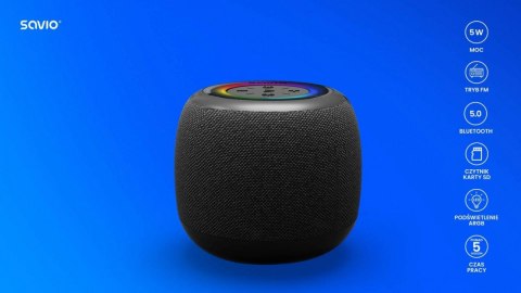 Głośnik bezprzewodowy Bluetooth 5W, BS-041, Czarny Głośnik bezprzewodowy Bluetooth 5W, BS-041, Czarny