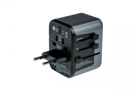 Adapter podróżny UTA-03 49545 180 krajów, ładowarka PD 30W, QC 3.0 3x USB-C , 2x USB-A Adapter podróżny UTA-03 49545 180 krajów, ładowarka PD 30W, QC 3.0 3x USB-C , 2x USB-A