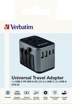 Adapter podróżny UTA-03 49545 180 krajów, ładowarka PD 30W, QC 3.0 3x USB-C , 2x USB-A Adapter podróżny UTA-03 49545 180 krajów, ładowarka PD 30W, QC 3.0 3x USB-C , 2x USB-A