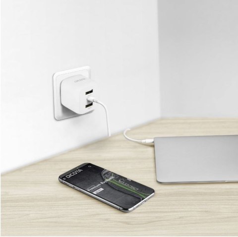 Ładowarka GaN 32W 2xUSB-A 1xUSB-C biała Ładowarka GaN 32W 2xUSB-A 1xUSB-C biała