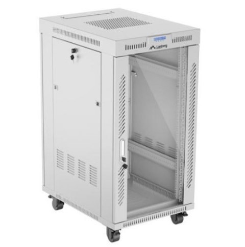 Szafa stojąca rack 19'' 22U 600x800 szara drzwi szklane LCD flack pack Szafa stojąca rack 19'' 22U 600x800 szara drzwi szklane LCD flack pack