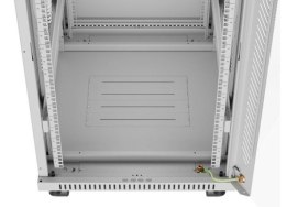 Szafa stojąca rack 19'' 22U 600x800 szara drzwi szklane LCD flack pack