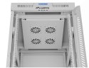 Szafa stojąca rack 19'' 22U 600x800 szara drzwi szklane LCD flack pack