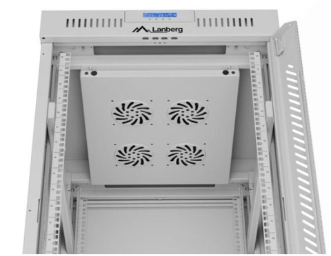 Szafa stojąca rack 19'' 22U 600x800 szara drzwi szklane LCD flack pack Szafa stojąca rack 19'' 22U 600x800 szara drzwi szklane LCD flack pack