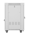 Szafa stojąca rack 19'' 22U 600x800 szara drzwi szklane LCD flack pack