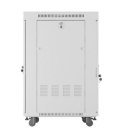 Szafa stojąca rack 19'' 22U 600x800 szara drzwi szklane LCD flack pack