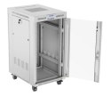 Szafa stojąca rack 19'' 22U 600x800 szara drzwi szklane LCD flack pack