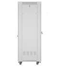 Szafa stojąca rack 19'' 42U 600x800 szara drzwi szklane flack pack